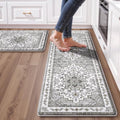 Boho Kitchen Mats for Floor 2PC Anti Fatigue Kitchen Rugs, Grey by tubeamin