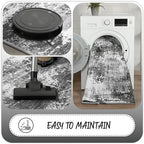 Rug Runners for Hallways Kitchen 2.6x8 Non Slip Washable Grey Entryway Runner Rugs with Rubber Backing 8ft Long Carpet Runner for Laundry Bedroom, Low Pile Stain & Fade Resistant, Abstract Gray - Image 4