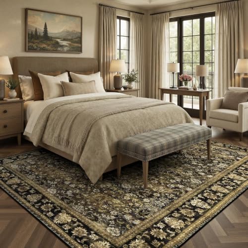 9x12 Area Rug for Living Room, Non-Slip Washable Large Carpet, Mocha Brown - Image 2
