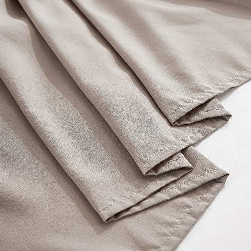 MEILA Wrap Around Elastic Bed Skirt for Queen & King Beds, 14" Drop,Taupe - Image 6