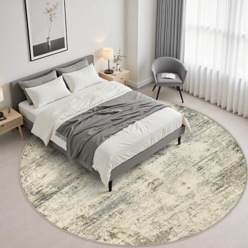 Round Area Rug Living Room: 8 ft Modern Washable Indoor Carpet - Image 3