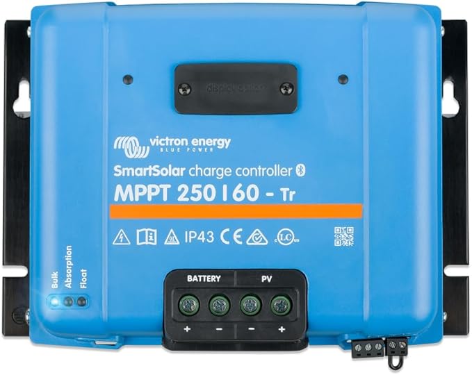 Victron Energy SmartSolar MPPT Tr Solar Charge Controller (Bluetooth) - Charge Controllers for Solar Panels - 250V, 60 amp, 12/24/36/48-Volt