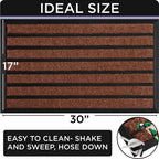 Ubdyo Extra Durable Door Mat Outside Entrance (30" x 17", Bright Burgundy) - Image 2