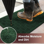 Mibao Front Door Mat Outside Entrance, 61.5" x 36", Heavy Duty Welcome Mat, Stain and Fade Resistant, Dirt Trapper Doormat, Super Absorbent Indoor Outdoor Entryway Mat with Non-Slip Backing, Green - Image 2
