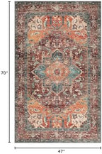 Yamaziot Washable Area Rug, 4x6 Non-Slip Boho Living Room Bedroom Rug - Image 2