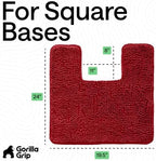 GORILLA GRIP Chenille Bath Rug Mat for Square Toilet Base, 24x19 Red - Image 2