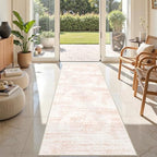 2x8 Runner Rug, Washable Runners for Hallways wirh Rubber Backing, Stain Resistant Kitchen Rug, Soft Thin Carpet Runner for Entrance, Bedroom, Living Room Indoor(2'x8', Pink/White) - Image 3