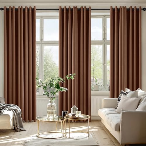 MIULEE Blackout Curtains for Bedroom 2 Panels 50 x 84 Inch Cappuccino Brown - Image 6