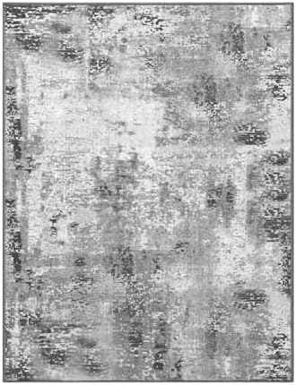 Living Room Rug 8x10 Gray Area Rugs Machine Washable Abstract Boho Large Rug Non-Slip Non-Shedding Faux Wool Indoor Vintage Carpet for Bedroom, Classroom, Dining Room, Kids Playroom - Image 7