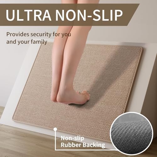 YDKGL Long Kitchen Runner Rugs Kitchen Mat Non Slip Washable Brown 17"x71" - Image 3