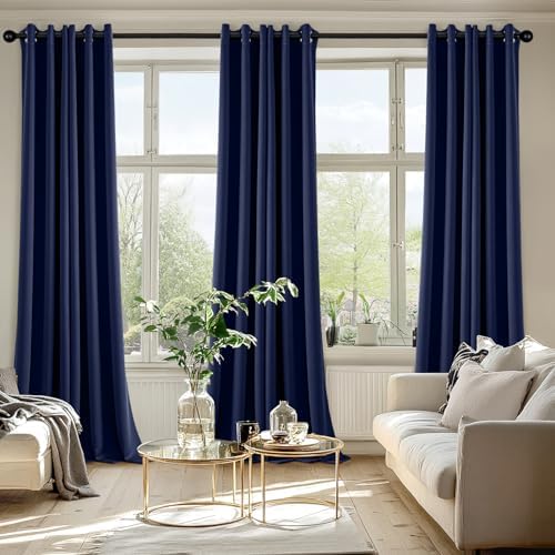 MIULEE Blackout Curtains for Bedroom 2 Panels 40 x 90 Inch Long Navy Blue - Image 6