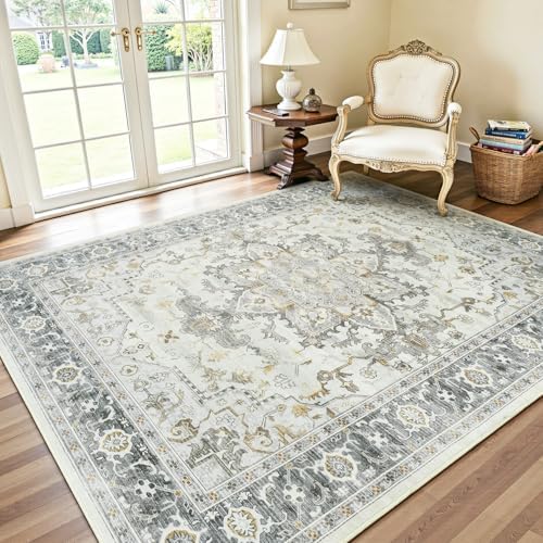 Lofus 6x9 Taupe Grey Rugs for Bedroom Living Room, Vintage Boho Carpet by Lofus