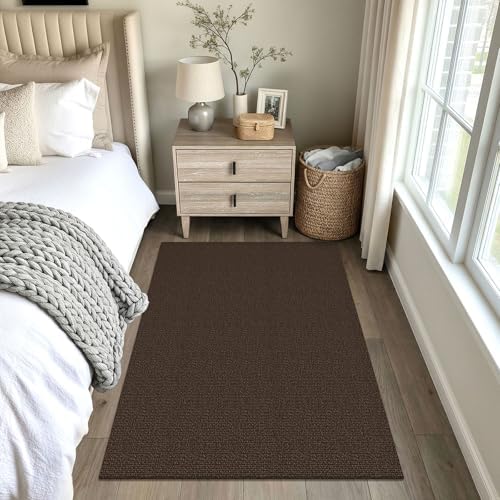 EARTHALL Washable Area Rug, Non Slip Entryway Rug, 4x5 Ft, Brown/Coffee - Image 6