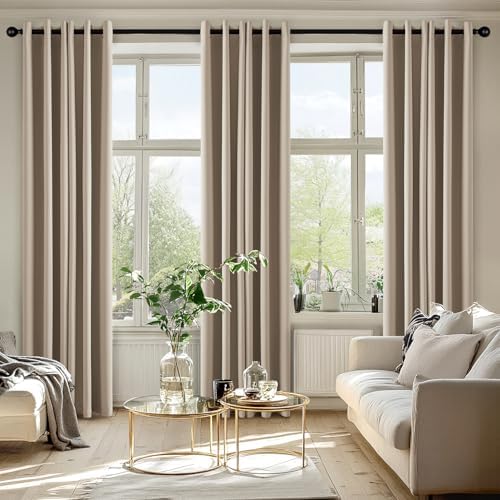 MIULEE Blackout Curtains for Bedroom 2 Panels 40 x 84 Inch Long Taupe - Image 6