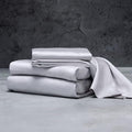 LUXOME Luxury Sheet Set | 100% Rayon (Viscose) from Bamboo | King Size - Stone | Deep Pockets | 4-Piece Set (Fitted, Flat, 2 Pillowcases)