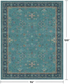 Boho 8x10 Large Teal Green Rugs for Living Room - Vibrant Turquoise Rug for Bedroom under Bed, Dining Room under Kitchen Table, Washable Soft Non Slip Unique Aqua Colorful Indoor Décor teal area rug - Image 2