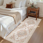 Madane Washable Runner Rug 2x6 Runners for Hallways Non Slip, Pink by Madane
