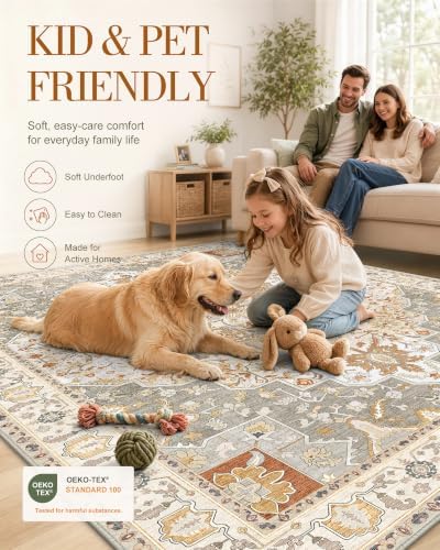 OLANLY 2x4 Washable Accent Rug Non Slip Carpet for Entryway Kitchen Bedside - Image 5