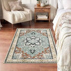 Lofus 3x5 Small Kitchen Area Rugs, Vintage Boho Washable Carpet, Beige - Image 2