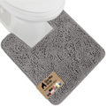 GORILLA GRIP Chenille Bath Rug Mat for Square Toilet Base, 24x19 Gray by GorillaGrip