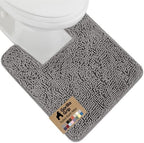 GORILLA GRIP Chenille Bath Rug Mat for Square Toilet Base, 24x19 Gray by GorillaGrip