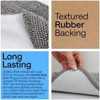 GORILLA GRIP Bath Rug Mat for Bathroom, Absorbent Chenille, 48x17 Gray - Image 3