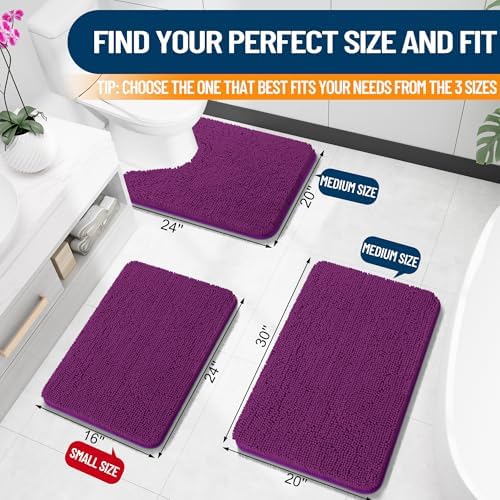 OLANLY Bathroom Rugs 36x24, Extra Soft Absorbent Chenille Bath Rugs - Image 2