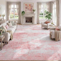 9x12 Area Rug for Living Room, Abstract Washable Large Rugs, Dusty Pink by Lofus