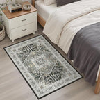 Madane Washable Area Rug 2x3 Small Entryway Rugs, Grey Green/Black Olive - Image 3