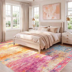 8x10 Area Rug for Living Room, Abstract Washable Larg Rugs, Multicolor - Image 2