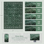 8x10 Area Rugs Living Room: Washable Rug for Bedroom Deep Green - Image 2