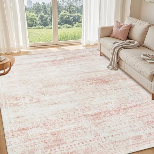 Pink Washable Rugs 9x12 Area Rugs for Living Room,Bedroom,Nursery,Carpet - Image 2