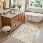 Madane Washable Area Rug 2x3 Small Entryway Rugs Non-Slip, Ivory/Brown - Image 3