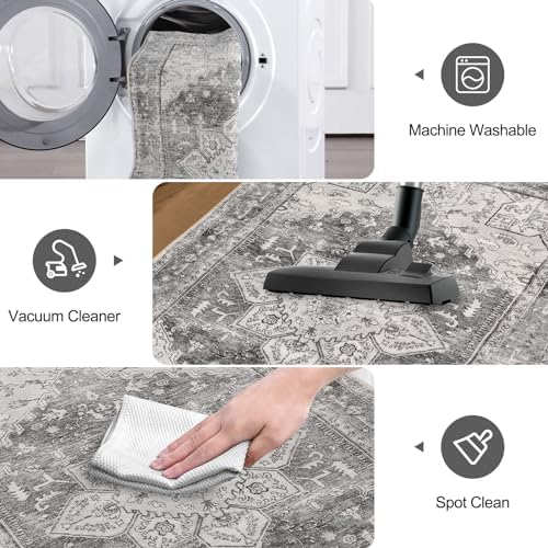 Yamaziot Washable Runner Rug, 2x6 Non-Slip Boho Vintage Hallway Kitchen Rug - Image 5