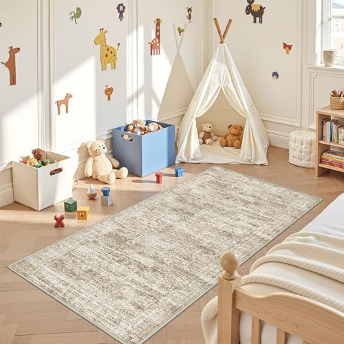 3x6 Runner Rug Non Slip,Washable Hallway Runner Rug,Brown - Image 4