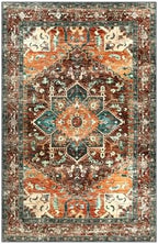 Yamaziot 9x12 Large Area Rug, Non-Slip Washable Boho Living Room Rug - Image 3