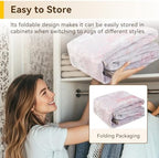 RELEANY Washable Square 8'x8' Area Rug for Living Room Gray Pink - Image 5