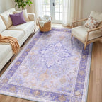 RELEANY Washable Area Rug, 5'x8', Purple - Image 2