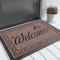 Yimobra Welcome Mat Outdoor Indoor, Waterproof Heavy Duty Front Door Mat Outside Entrance, Extra Sturdy Non-Slip Doormat, Low Profile, Dirt Trapping, 36x24 Inches, Maroon by Yimobra