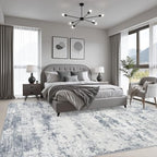 10x12 Area Rug Living Room: Modern Washable Soft Carpet Blue Grey - Image 3