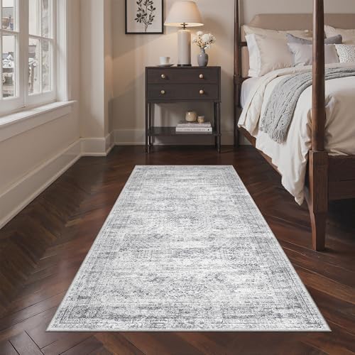 3x6 Runner Rug Non Slip,Washable Hallway Runner Rug,Grey - Image 4