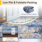 RELEANY Washable 7'x9' Abstract Area Rug for Living Room Blue Gold - Image 6