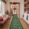 2x10 Christmas Runner Rug for Hallway,Washable Kitchen Rugs,Green by Restydon