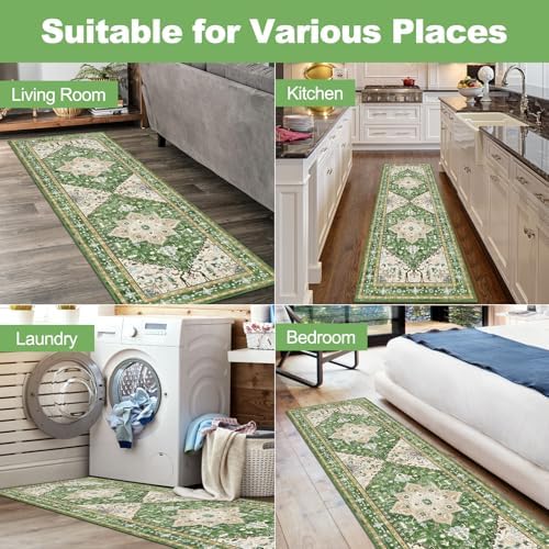 Yamaziot Washable Runner Rug, 2x6 Non-Slip Boho Vintage Hallway Kitchen Rug - Image 6
