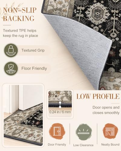 OLANLY 3x5 Washable Accent Rug, Soft Non Slip Carpet for Entryway Bedside - Image 7