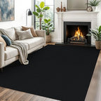 EARTHALL Washable Area Rug, Non Slip Living Room Rug, 5x7 Ft, Black Heather by Unknown