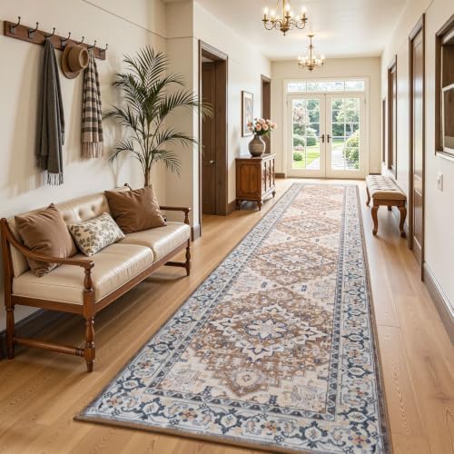 Lofus 2'6" x 12' Hallway Kitchen Washable Runner Rug, Long Carpet Brown by Lofus