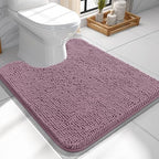 OLANLY Toilet Rugs U-Shaped 24x24, Soft Absorbent Chenille Contour Rugs by OLANLY