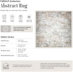 Area Rug Living Room: 4x4 Modern Washable Indoor Soft Carpet Brown - Image 2