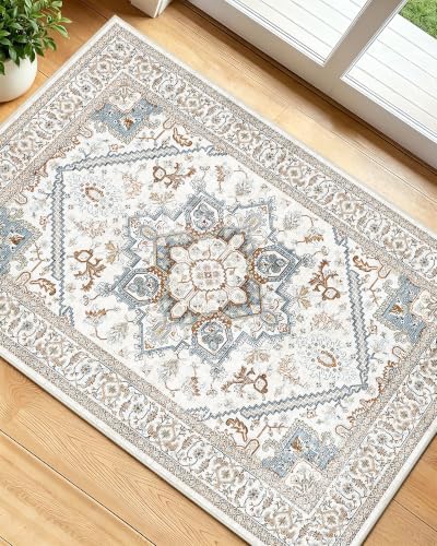OLANLY 2x3 Washable Small Rug Non Slip Indoor Door Mat for Entryway Bedside by OLANLY
